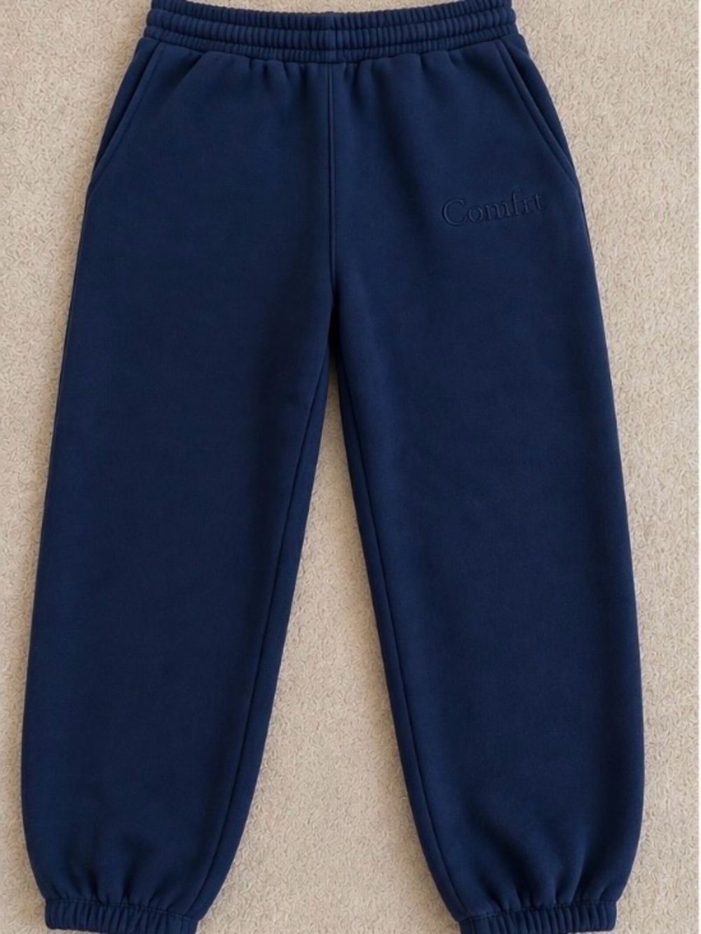 Comfrt Embroidered Navy Women's Sweatpants
